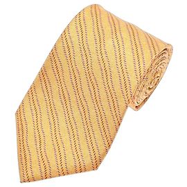 Corbata de seda a rayas Bulgari Roja Púrpura Amarillo