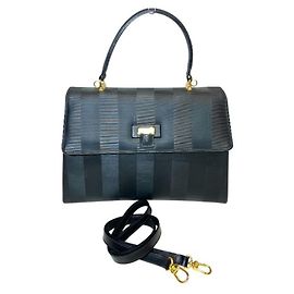 Fendi Pequin 2-way Handbag Black