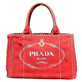 Sac cabas Prada Canapa rouge Rouge