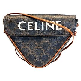 Céline Celine Triomphe Triangle Handbag Brown