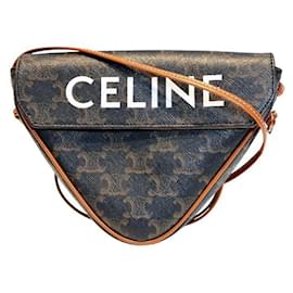 Céline Bolsa Celine Triomphe Triangle Marrom