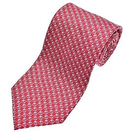 Chopard Red Silk Anchor Motif Tie Red