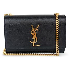 Borsa a tracolla Saint Laurent Classic Monogram in pelle Toy Nero