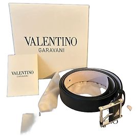 Valentino Garavani Herren Ledergürtel Schwarz Schwarz
