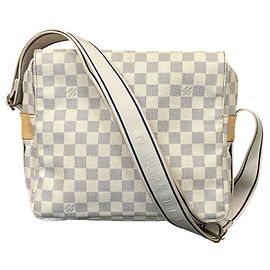 Louis Vuitton Damier Azur Naviglio Handtasche Weiß