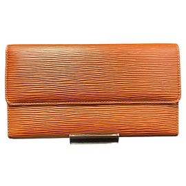 Louis Vuitton Long Wallet in Brown Leather Brown