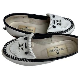 Mocasines lisos vintage Courreges Blanco EU5 Blanco