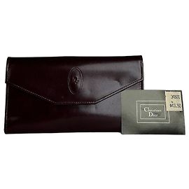 Cartera Lisa Vintage Dior Burdeos Burdeos
