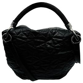 Bolsa de ombro hobo em couro acolchoado preto Akris Preto