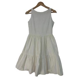 Red Valentino vestido branco com babados Branco