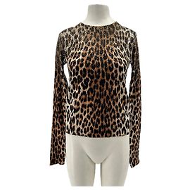 Zadig & Voltaire Pull léopard et strass Beige