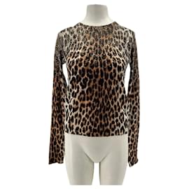 Zadig & Voltaire Leopardenmuster-Pullover mit Strass Beige