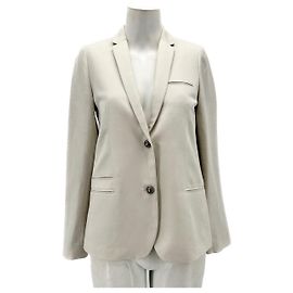 Zadig & Voltaire Linen Blazer Beige Size 38 Beige