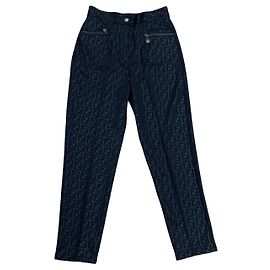 Fendi FF Zucca Polyester Pants Black