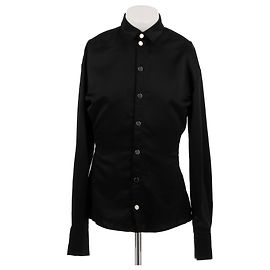 Autre Marque Camicia nera con bottoni argentati Nero