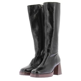 Jonak Stiefel mit lamelliertem Absatz aus schwarzem Vintage-Leder "Bijou" Schwarz