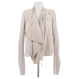 Rick Owens Lederjacke Weiß Weiß