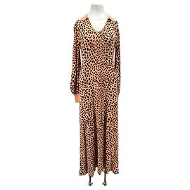 Autre Marque Vestido mesclado de algodão bege RIXO Bege