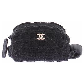 Chanel Porte monnaie en tweed Black