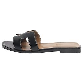 Hermès Black Oran sandals - size EU 36.5 Black