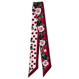 Dolce & Gabbana Corbata de seda con rosa roja Roja