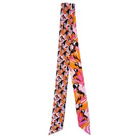 Fendi Corbata de seda rosa con estampado de loro Rosa
