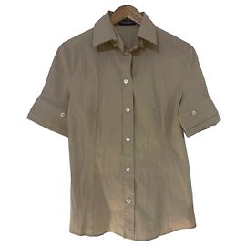 Dolce & Gabbana Camicia Beige a Maniche Corte Beige