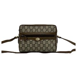 Mini bolsa de ombro em couro marrom Gucci Marrom