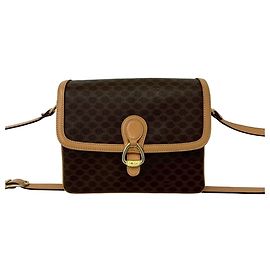 Céline Bolsa de ombro CELINE Vintage Macadam Blazon Triomphe Logo Pattern em couro Marrom