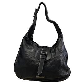 Borsa hobo Burberry in pelle nera Nero