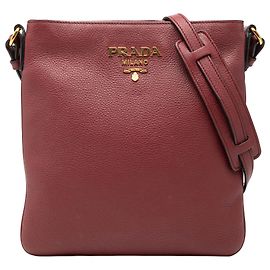 Bolso Crossbody Prada Red Vitello Daino Roja