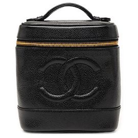 Bolsa de Vanity Chanel Black CC Caviar Preto