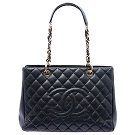 Chanel Black Caviar Grand Shopping Tote Black