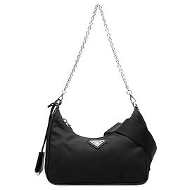 Sac à main Prada Black Saffiano Trimmed Re Nylon Re Edition 2005 Noir