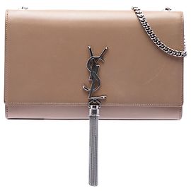 Saint Laurent Bolsa tiracolo Kate Classic Monogram em couro de vitelo liso marrom Medium Marrom Castanho claro