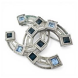 Spilla Chanel Coco Mark con strass Argento