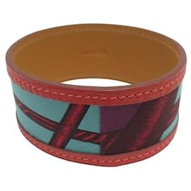 Hermès NEW HERMES PETIT H MANCHETTE BRACELET T20 LEATHER AND SILK BOX STRAP BANGLE Multiple colors