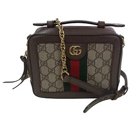 Bolsa de ombro Gucci Ophidia em lona GG Supreme marrom e couro Marrom