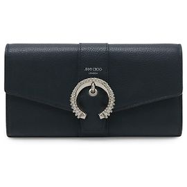 Jimmy Choo Leather Martina Flap Wallet Blue