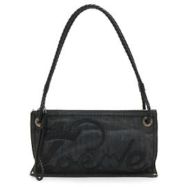 Sac cabas Loewe Denim Leather Crown Shopper Noir