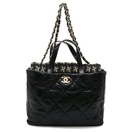 Bolsa Tote Chanel Coco Mark Portobello Matelasse Preto