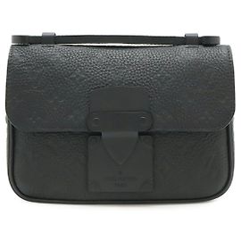 Borsa a tracolla Louis Vuitton Monogram Taurillon S Lock Nero