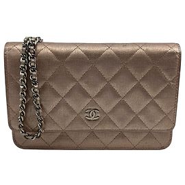 Chanel WOC Wallet on Chain Rosé Metallic Mesh Effect Rosa