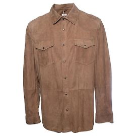 Brunello Cucinelli, braunes Wildlederhemd Braun
