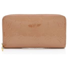 Portefeuille Zippy Louis Vuitton Monogram Vernis Marron Beige