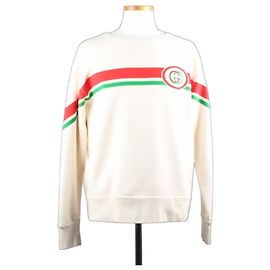 Gucci Sweatshirt mit GG-Logo und Rundhalsausschnitt Weiß
