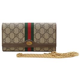 Gucci Portafoglio lungo a tracolla GG Ophidia Chain Multicolore