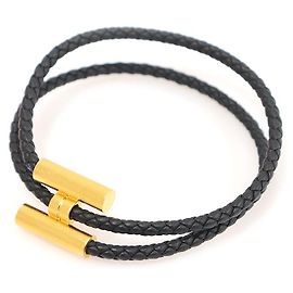 Hermès Bracciale in pelle di vitello Swift color oro Nero