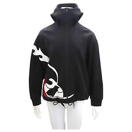 Prada Giacca con cappuccio e zip con logo grafico Nero