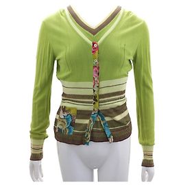 Kenzo Conjunto de cardigan e regata verde Verde